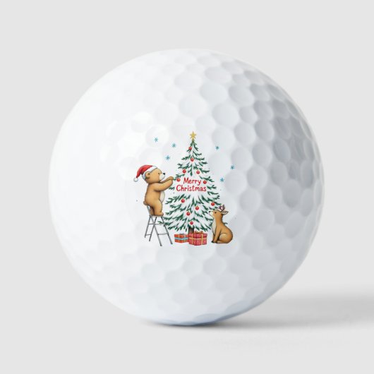 Christmas deer and bear golfballen (Voorkant)