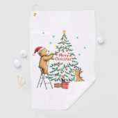 Christmas deer and bear golfhanddoek (Insitu)