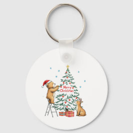 Christmas deer and bear sleutelhanger