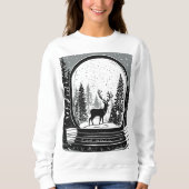 Christmas deer ans trees sweat-shirt for women trui (Voorkant)