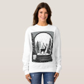 Christmas deer ans trees sweat-shirt for women trui (Voorkant volledig)