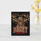 Christmas Deer Camouflage Hunting Camo Reindeer &a Kaart (Gele Bloem)