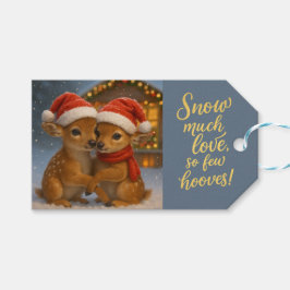 Christmas Deer Couple under Cozy Cabin Lights Cadeaulabel