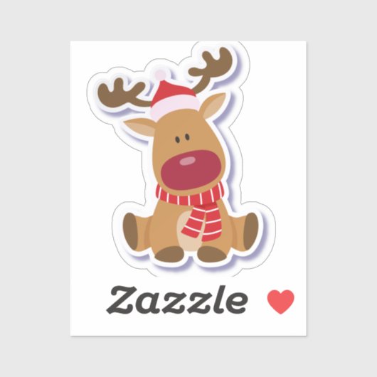 Christmas Deer Delight Sticker (Vel)