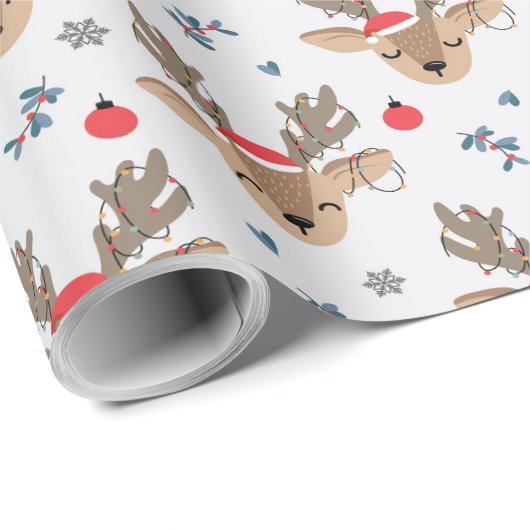 Christmas Deer Gift Wrap Cadeaupapier (Rol Hoek)