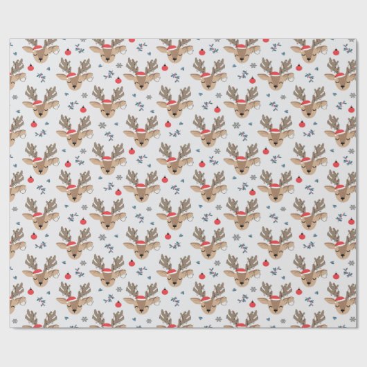 Christmas Deer Gift Wrap Cadeaupapier (Vlak)