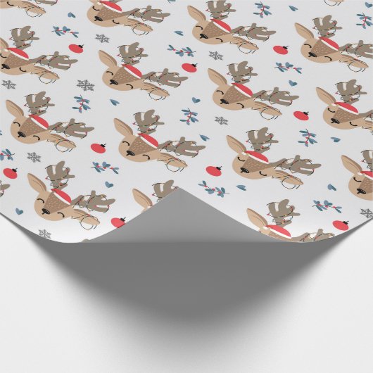 Christmas Deer Gift Wrap Cadeaupapier (Hoek)
