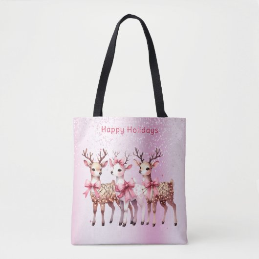 Christmas Deer Holiday Canvas tas (Voorkant)