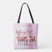 Christmas Deer Holiday Canvas tas (Achterkant)
