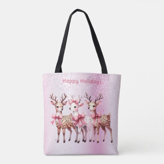Christmas Deer Holiday Canvas tas (Achterkant)