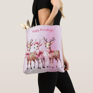 Christmas Deer Holiday Canvas tas