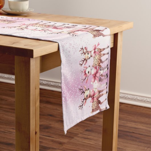Christmas Deer Holiday Table Runner Medium Tafelloper (Voorbeeld)