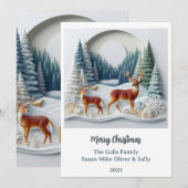 Christmas Deer Holiday Wildlife Personalized Card  Feestdagenkaart (Voorkant / Achterkant)