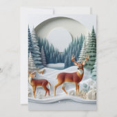 Christmas Deer Holiday Wildlife Personalized Card  Feestdagenkaart (Achterkant)