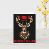 Christmas Deer Hunting Dashing Through Snow Jingle Kaart (Gele Bloem)