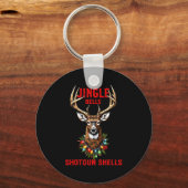 Christmas Deer Hunting Dashing Through Snow Jingle Sleutelhanger (Voorkant)