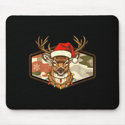Christmas Deer Hunting Old School Camo, Xmas Hunti Muismat (Voorkant)