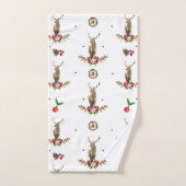 Christmas Deer Idyll Waterverf Bad Handdoek (Handdoek)