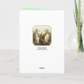 CHRISTMAS DEER MET PIJNCONS CROWN MINT GROEN FEESTDAGEN KAART (Achterkant)
