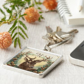 CHRISTMAS DEER MET PIJNCONS CROWN MONOGRAM SLEUTELHANGER (Zijkant)