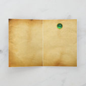 CHRISTMAS DEER MET PIJNCONS CROWN PARCHCHMENT FEESTDAGEN KAART (Binnen)