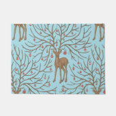 Christmas deer on blue deurmat (Voorkant)