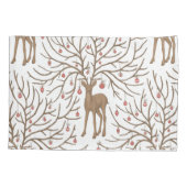 Christmas deer on white kussensloop (Achterkant-Links)