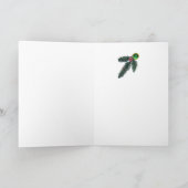 CHRISTMAS DEER, PINE CONES CROWN, GROENE GEMSTONES FEESTDAGEN KAART (Binnen)