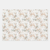 Christmas Deer Pine Twigs Inpakpapier Vel (Voorkant 2)