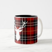 CHRISTMAS DEER | RED PLAID | STYLISH TWEE-TONE MOK (Voorkant rechts)