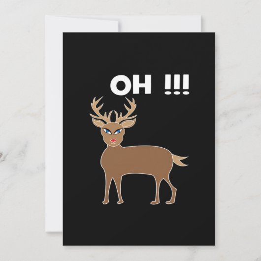 Christmas Deer Season Cute Festive Retro Style Feestdagenkaart (Voorkant)