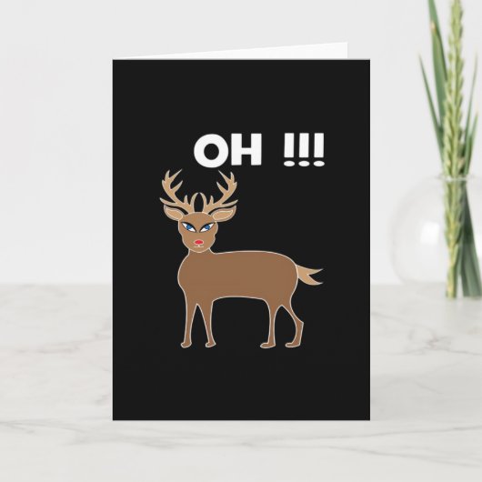 Christmas Deer Season Cute Festive Retro Style Kaart (Voorkant)