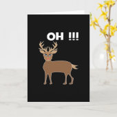 Christmas Deer Season Cute Festive Retro Style Kaart (Gele Bloem)