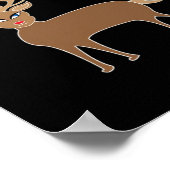 Christmas Deer Season Cute Festive Retro Style  Poster (Hoek)