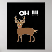 Christmas Deer Season Cute Festive Retro Style Poster (Voorkant)