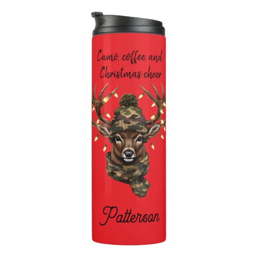 Christmas deer Thermal Tumbler Thermosbeker (Geroteerd rechts)