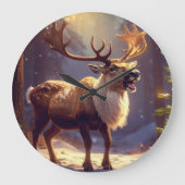 Christmas DEER TO SANTA'S HEART Grote Klok (Voorkant)