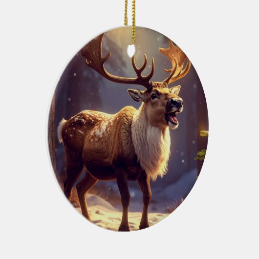 Christmas DEER TO SANTA'S HEART Keramisch Ornament (Rechts)