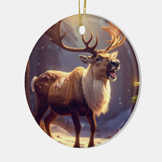 Christmas DEER TO SANTA'S HEART Keramisch Ornament (Links)