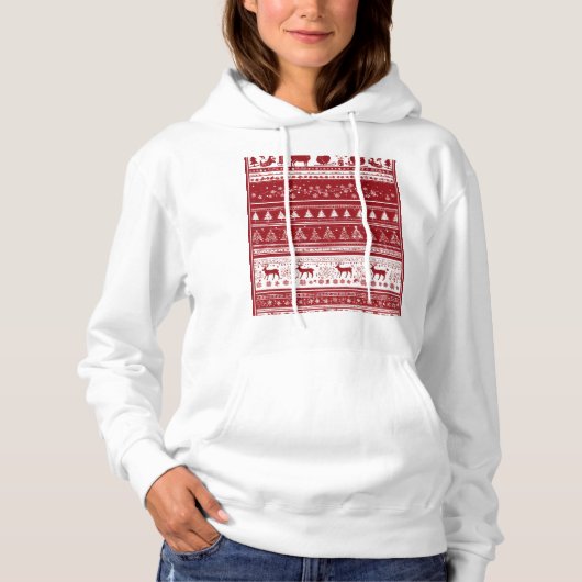 Christmas deer ,trees and snow hoodie for women  (Voorkant)