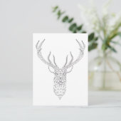 Christmas deer with abstract geometric pattern feestdagenkaart (Staand voorkant)
