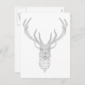 Christmas deer with abstract geometric pattern feestdagenkaart (Voorkant / Achterkant)