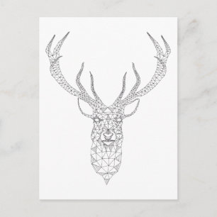 Christmas deer with abstract geometric pattern feestdagenkaart