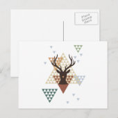 Christmas deer with abstract geometric pattern feestdagenkaart (Voorkant / Achterkant)