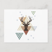 Christmas deer with abstract geometric pattern feestdagenkaart (Voorkant)
