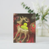 Christmas deer with tennis balls feestdagenkaart (Staand voorkant)