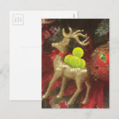 Christmas deer with tennis balls feestdagenkaart (Voorkant / Achterkant)