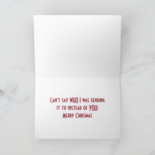 CHRISTMAS DELIMMA VAN TEXTER FEESTDAGEN KAART (Binnen)