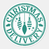 Christmas Delivery Ronde Sticker (Voorkant)
