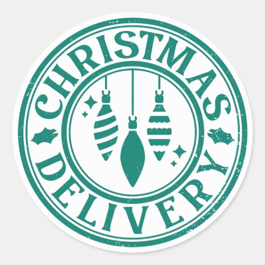 Christmas Delivery Ronde Sticker (Voorkant)